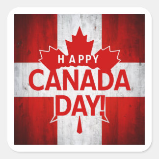 Lycklig Canada Day Sticker Fyrkantigt Klistermärke