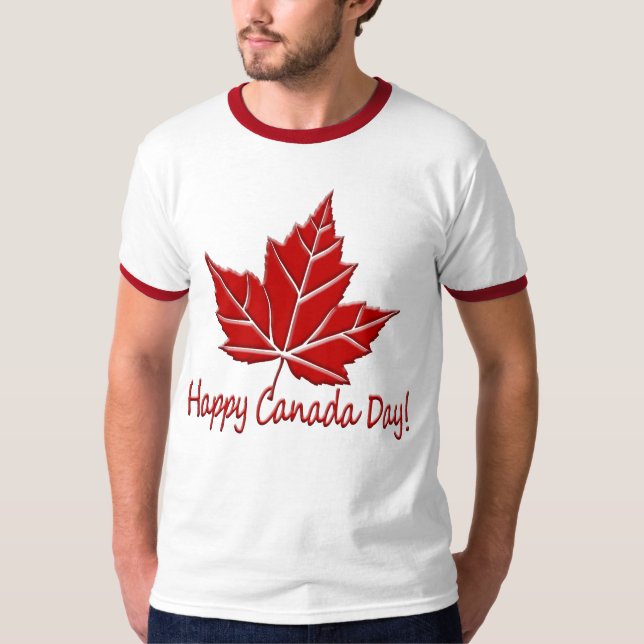 Lycklig Canada Day T-shirt Souvenir Canada Shirts (Framsida)