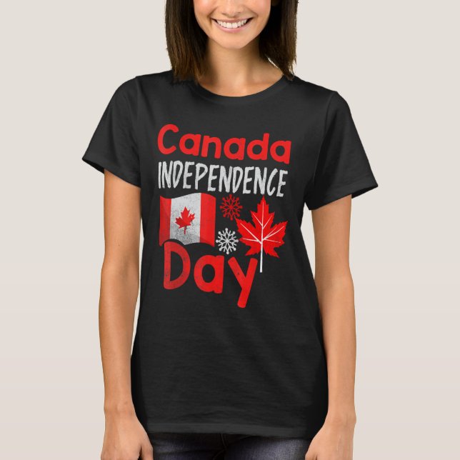 Lycklig Canada Independence day firar kanadensiska T Shirt (Framsida)