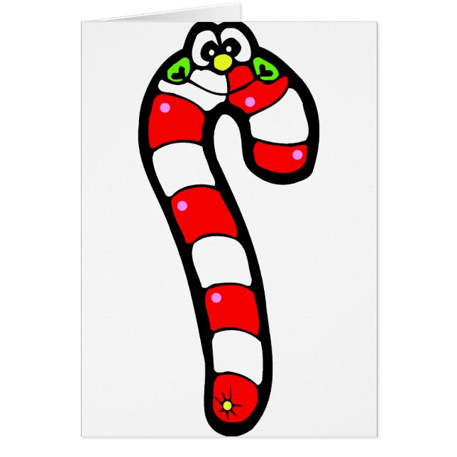 Lycklig Candy cane Hälsningskort (Framsidan)