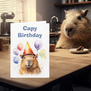 Lycklig Capy Birthday Capybara Kort