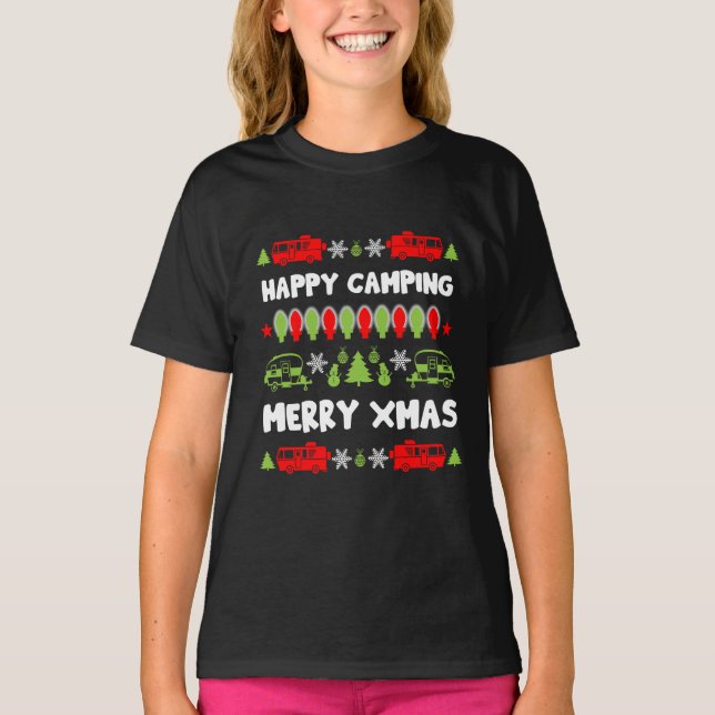 Lycklig Caravan-julsäsongen T Shirt (Framsida)