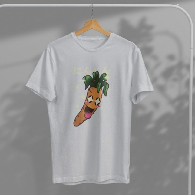 Lycklig Carrot Kawaii T Shirt (Skapare uppladdad)