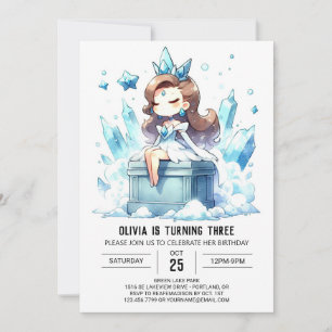 Lycklig Castle Princess Birthday Inbjudningar