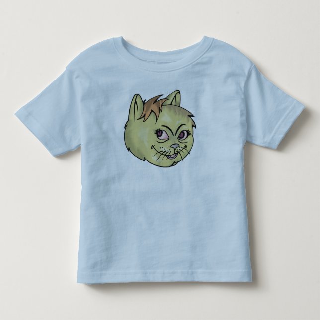 Lycklig Cat Ansikte Tee (Framsida)