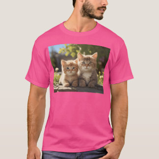 Lycklig Cat Baby med Mor flicka T Shirt