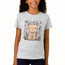 Lycklig Cat | Cute Tecknad Cat T-Shirt