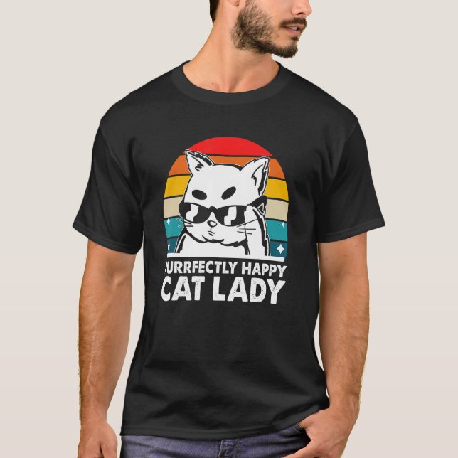 Lycklig Cat Dam Cat Cat Mamma Vacker Cat Da T Shirt (Framsida)