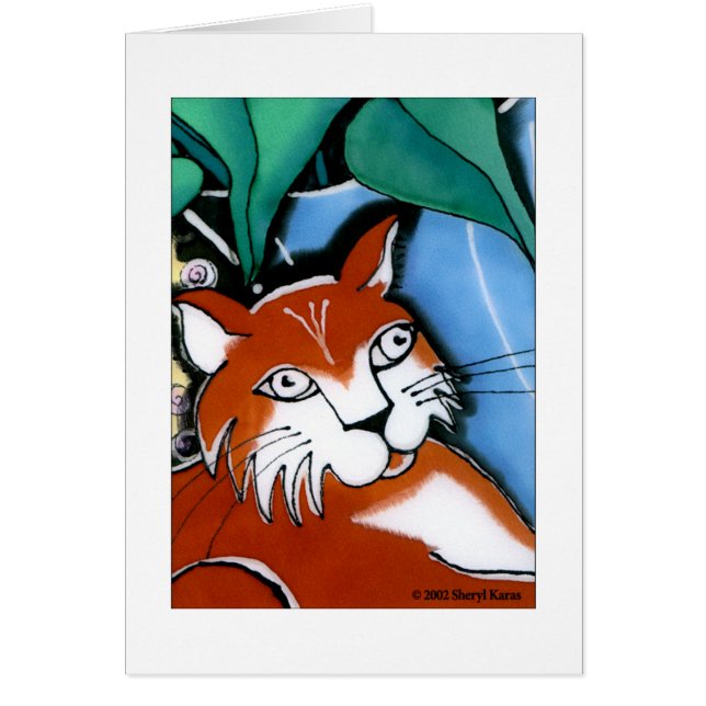 Lycklig Cat Hälsningskort (Framsidan)