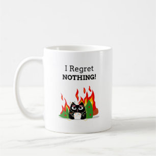Lycklig Cat - jag beklagar ingenting jul Kaffemugg