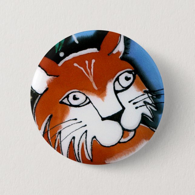 Lycklig Cat Knapp (Framsida)
