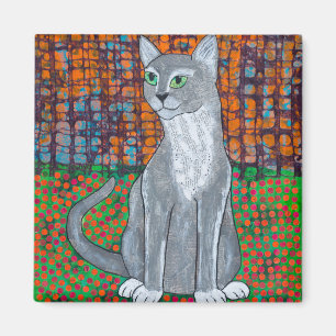 Lycklig Cat Magnet