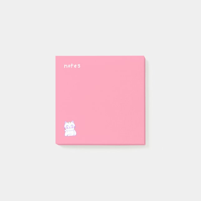 Lycklig Cat Melony Post-it Block (Framsida)