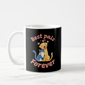 Lycklig Cat och Lycklig Hund. Bästa pals för evigt Kaffemugg