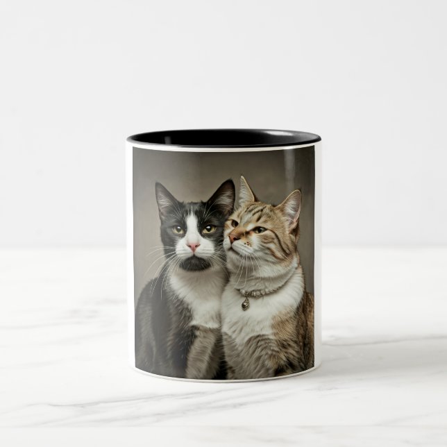 Lycklig Cat par kaffe Mugg (Center)