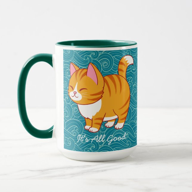 Lycklig Cat Personlig Mugg (Vänster)