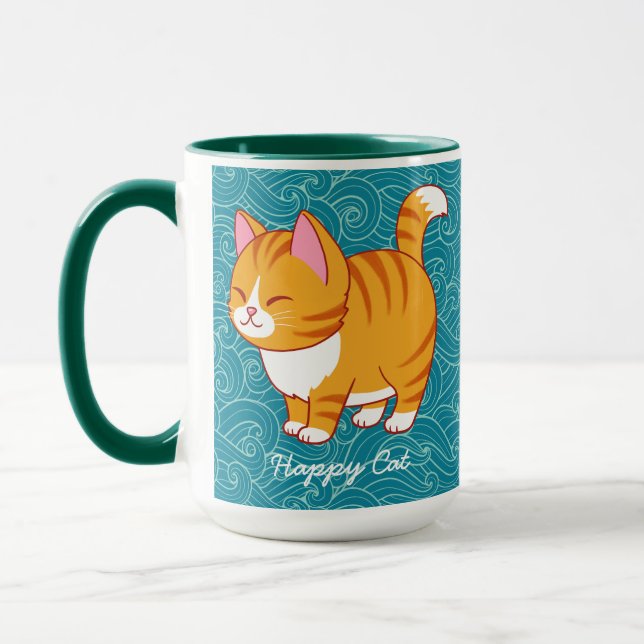 Lycklig Cat Personlig Mugg (Vänster)