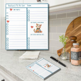 Lycklig Cat-Personlig-planerare att göra lista Anteckningsblock