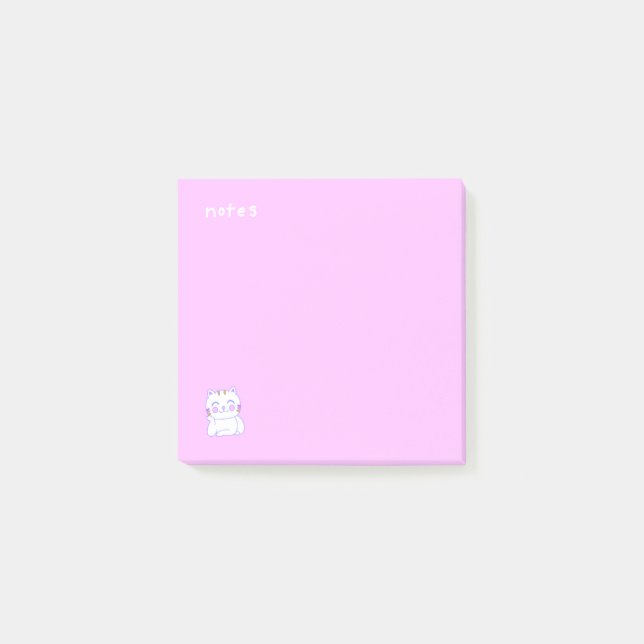 Lycklig Cat Post-it® Notes, 3 tum x 3 tum Post-it Block (Framsida)