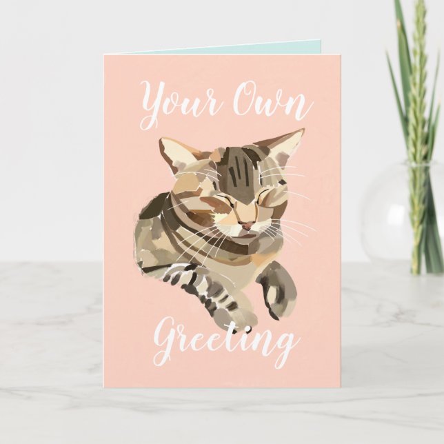 Lycklig Cat Purring Personlig Kort (Framsida)