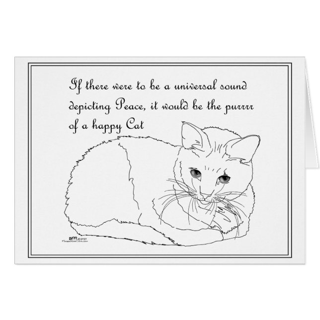 Lycklig Cat Purrrr Hälsningskort (Framsidan Horizontal)