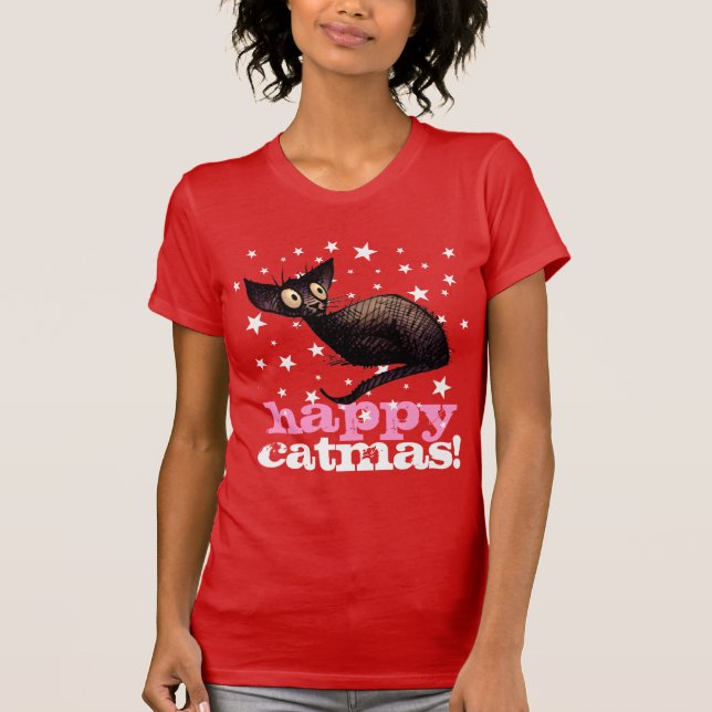 Lycklig Catmas katt! Rolig jul Tee (Framsida)