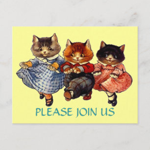 Lycklig Cats Line Dancing Dance Party bjudande Inbjudningar