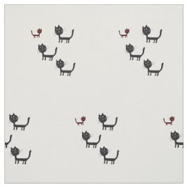 Lycklig Cats Lyhography Design Fabric Tyg