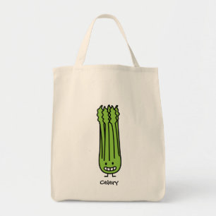 Lycklig Celery Stalk Bunch grönt fiber vegetabilis Tygkasse