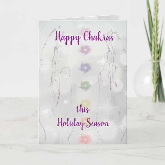 Lycklig Chakras Julhelg Helgkort (Framsida)