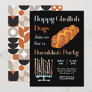 Lycklig Challah Day Hanukkah Party Inbjudningar