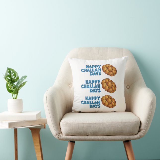 Lycklig Challah Days Blue Chanukah Hanukkah Bread Kudde (Stol)