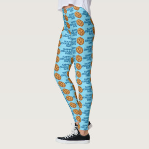 Lycklig Challah Days Blue Chanukah Hanukkah Helgda Leggings