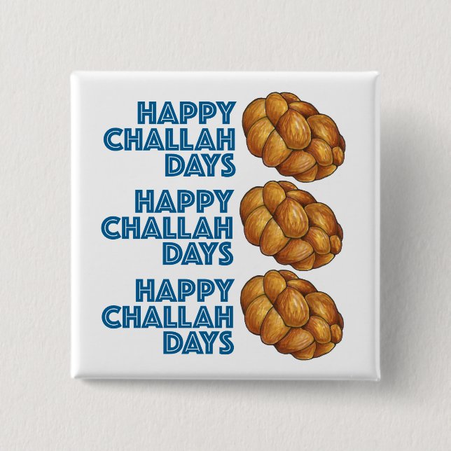 Lycklig Challah Days Chanukah Hanukkah Bread Loaf Knapp (Framsida)