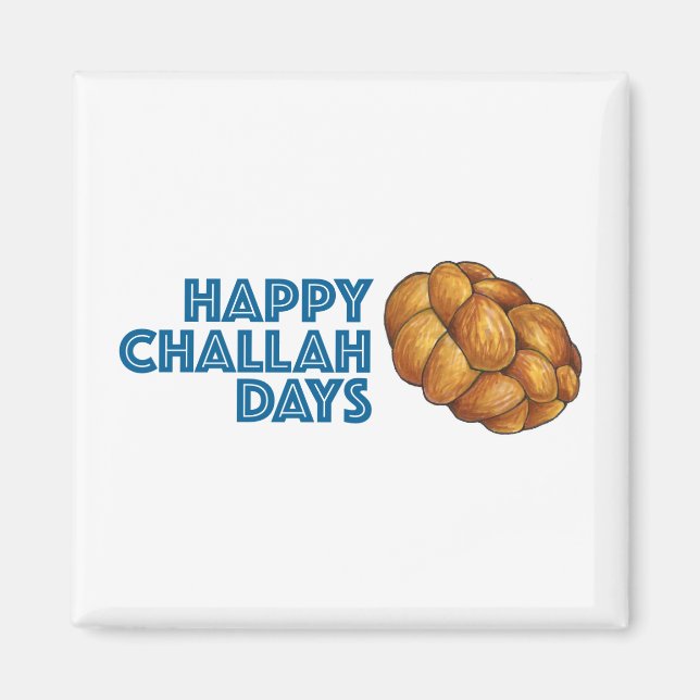 Lycklig Challah Days Chanukah Hanukkah Bread Loaf Magnet (Framsidan)