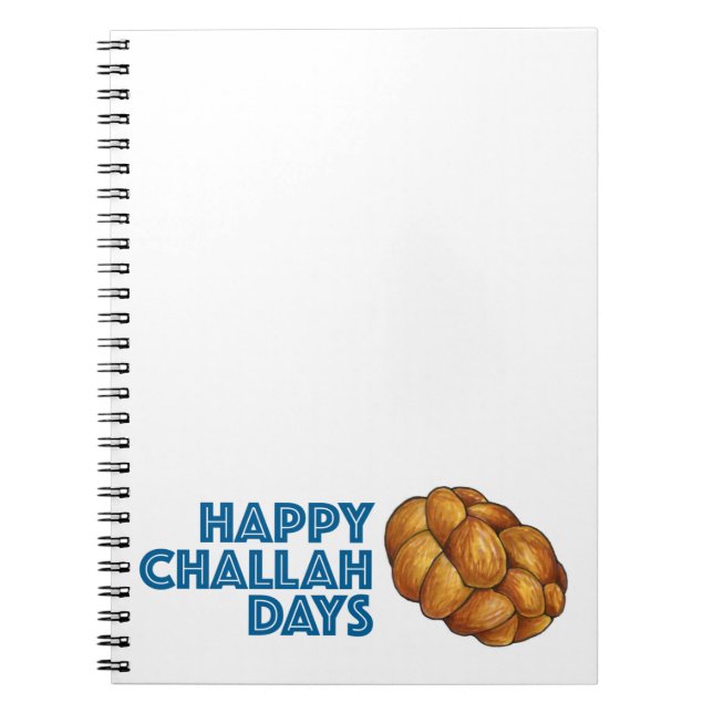 Lycklig Challah Days Chanukah Hanukkah Helgdag Anteckningsbok Med Spiral (Framsidan)