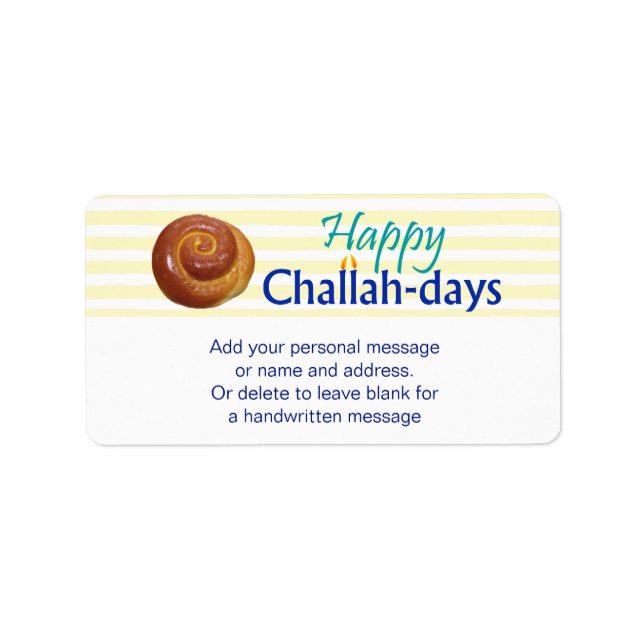 Lycklig Challah-days Gift Märkre Adressetikett (Framsidan)