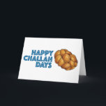 Lycklig Challah Days Hanukkah Chanukah Bread Loaf Helgkort<br><div class="desc">Helgdag har en originalmarkör som illustrerar en limpa med braided utmanah-bröd,  med LYCKLIG CHALLAH DAYS i ett typsnitt av roligten. Perfekt för att skicka Hanukkah hälsning! Ser du inte vad du är tittar för? Behöver du hjälp med anpassning? Kontakta Rebecca för att få något designat bara för dig.</div>