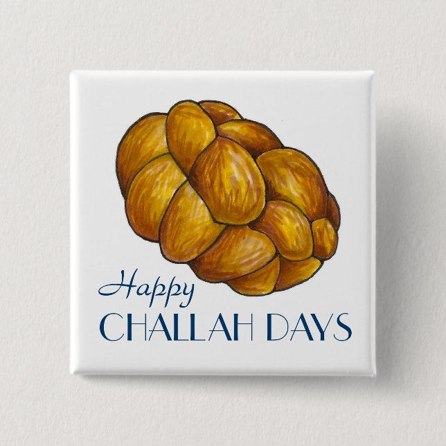 Lycklig Challah Days Hanukkah Chanukah Bread Loaf Knapp (Framsida)