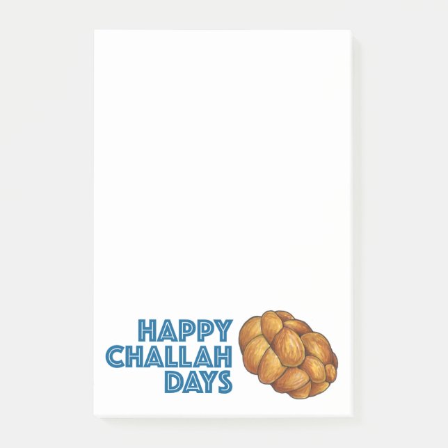Lycklig Challah Days Hanukkah Chanukah Bread Loaf Post-it Block (Framsida)