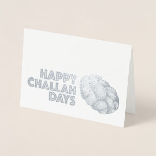 Lycklig Challah Days Hanukkah Chanukah Helgdag Bre Folierat Kort