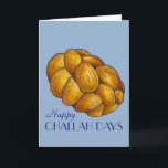 Lycklig Challah Days Hanukkah Chanukah Helgdag Bre Helgkort<br><div class="desc">Har en originalmarkörillustration av en limpa med braided utmanah-bröd,  med LYCKLIG CHALLAH DAYS i ett roligt-typsnitt. Underbar för Hanukkah! Denna illustration finns även på andra produkter. Ser du inte vad du är tittar för? Behöver du hjälp med anpassning? Kontakta Rebecca för att få något designat bara för dig.</div>