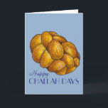 Lycklig Challah Days Hanukkah Chanukah Helgdag Bre Helgkort<br><div class="desc">Har en originalmarkörillustration av en limpa med braided utmanah-bröd,  med LYCKLIG CHALLAH DAYS i ett roligt-typsnitt. Underbar för Hanukkah! Denna illustration finns även på andra produkter. Ser du inte vad du är tittar för? Behöver du hjälp med anpassning? Kontakta Rebecca för att få något designat bara för dig.</div>
