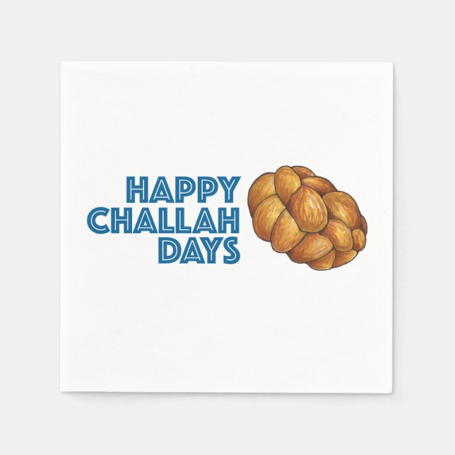 Lycklig Challah Days Hanukkah Chanukah Julfest Pappersservett (Framsidan)