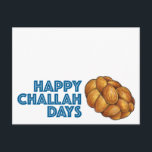 Lycklig Challah Days Hanukkah Chanukah Loaf Bread Helg Vykort<br><div class="desc">Har en originalmarkörillustration av en limpa med braided utmanah-bröd,  med LYCKLIG CHALLAH DAYS i ett roligt-typsnitt. Underbar för Hanukkah!</div>