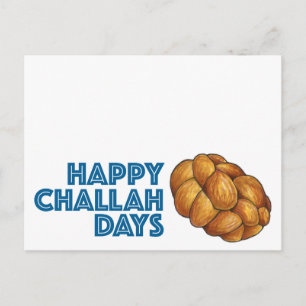 Lycklig Challah Days Hanukkah Chanukah Loaf Bread Helg Vykort