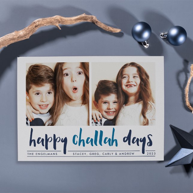 Lycklig Challah Days | Hanukkah-fotokort Julkort (Skapare uppladdad)