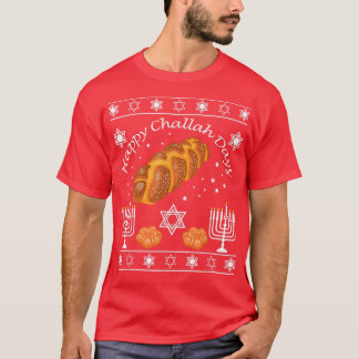 Lycklig Challah Days Hanukkah Menorah Ugly Pajama  T Shirt