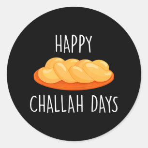 Lycklig Challah Days Hanukkah Runt Klistermärke