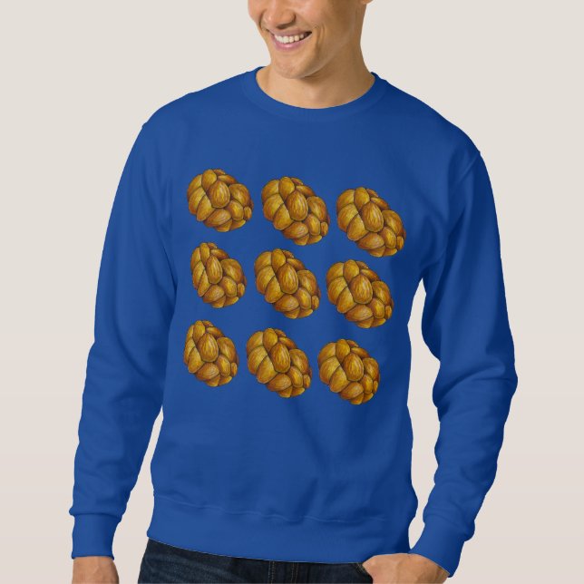 Lycklig Challah Days Helgdag Hanukkah Chanukah Lång Ärmad Tröja (Framsida)